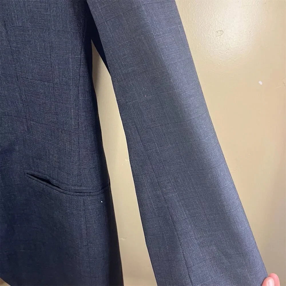 Paul Stuart Wool Gray Men's Check Wool Sport Coat‎ Blazer Size 41/35 Formal Work